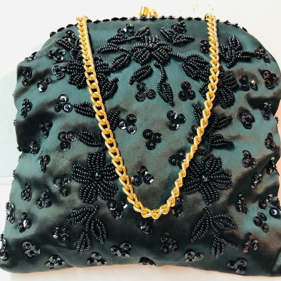 Black Vintage Evening Purse Made for Gimbels. - Picture 1 of 7